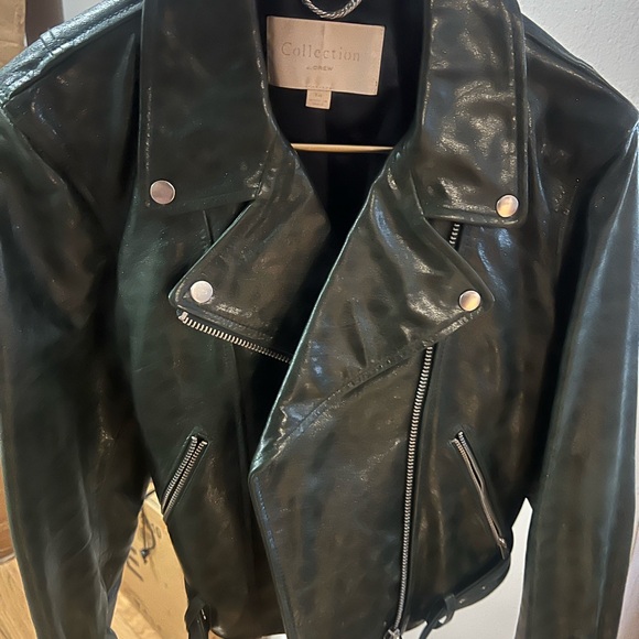 J. Crew Forest Green Leather Jacket - Picture 10 of 10